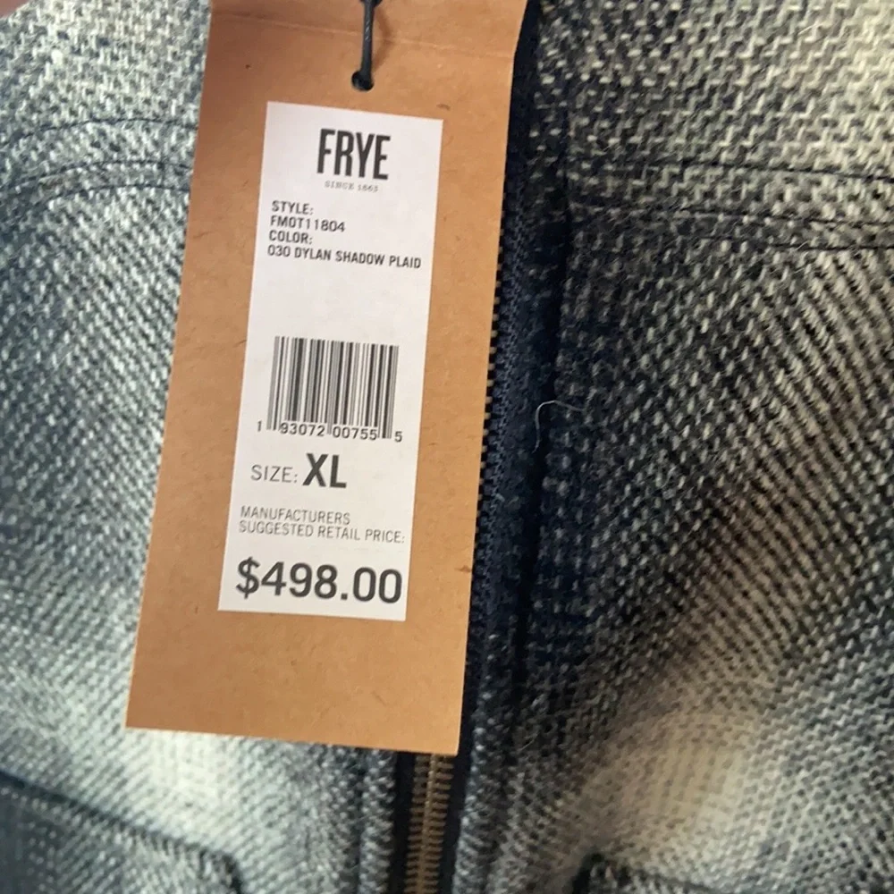 🔖L FRYE Dylan Shadow Plaid Bomber Jacket Coat